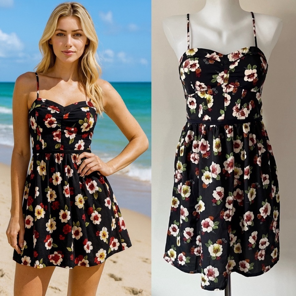 American Eagle AEO Dress Sweetheart  Floral Cottagecore Rodeo Pockets Boho Sz 6